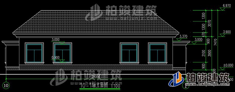 農村蓋房設計大全一層房子的設計圖紙，帶漂亮的小院子BZ116-簡歐風格